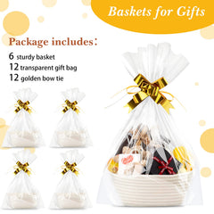 Weysat cotton rope baskets with handles for easy transport.
