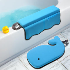 Whale Baby Bath Kneeler dimensions indicating compact size for small bathrooms