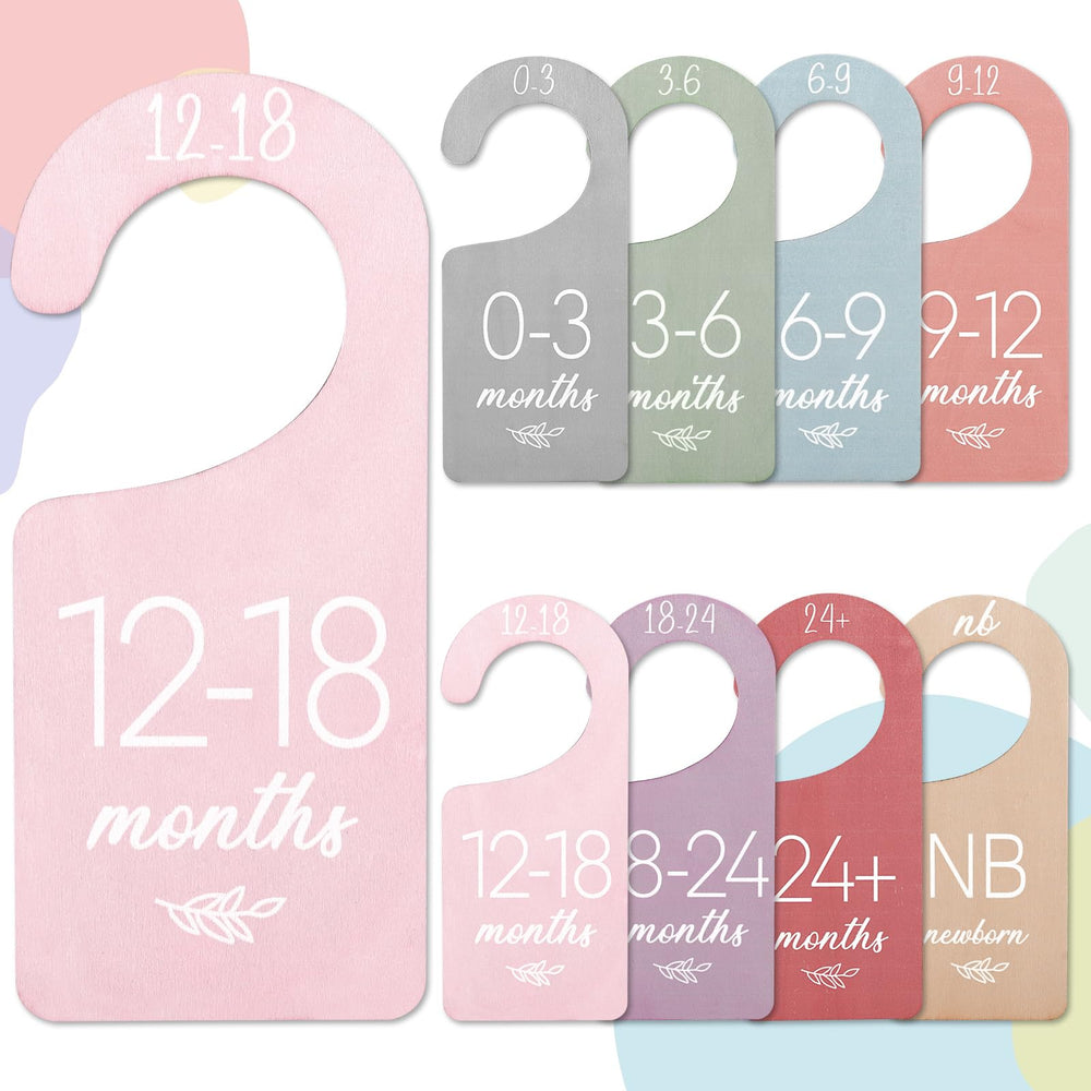 Whaline 8Pcs baby closet dividers in boho design for organized newborn wardrobe.