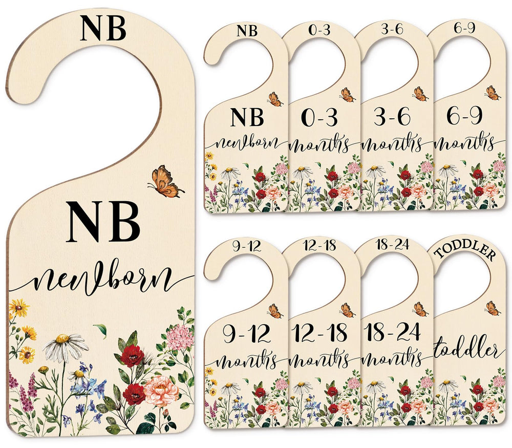 Whaline 8Pcs Vintage Wildflower divider set front view for easy wardrobe organization