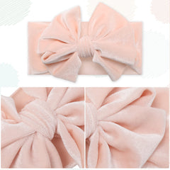 Whaline velvet bow headband in khaki for versatile everyday styling.