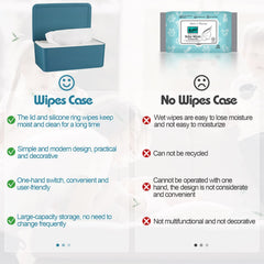 Whiidoom diaper wipes dispenser blue inside view highlights moisture protection and easy refill.