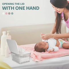 Whiidoom wipes dispenser large capacity shows it holds at least 80 wipes for fewer refills.