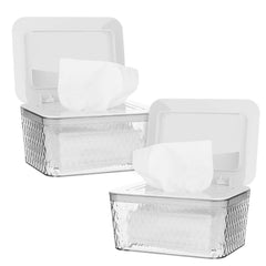 Whiidoom wipes dispenser transparent front view highlights easy refill visibility for parents.