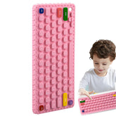 Whisary keyboard teether pink with clip for early teething exploration