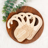 Whitluck's Baby Closet Dividers front view shows durable wood for tidy newborn to toddler outfits.