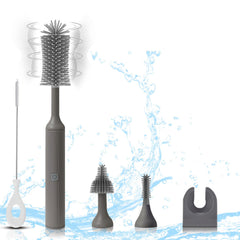 WHNL electric bottle brush set rotation action demonstrating efficient bottle cleaning.