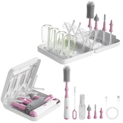 WHNL powerful electric bottle brush set front view for quick, thorough bottle cleaning.