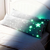 Wibeelee glow-in-the-dark body pillow cover in grey with star pattern, 21x54 inches, cozy decor.