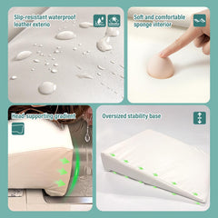 Wibeelee kid-bath-pillow-non-slip-edge demonstrates secure placement on sink.