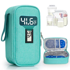 WIBOND breast milk cooler with real-time display shows live temp for on-the-go feeding.