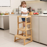 Wiifo Kids Kitchen Step Stool with safety rail helps kids reach counters safely for cooking prep.