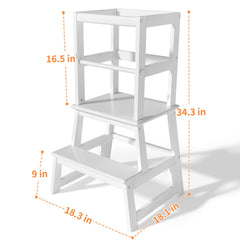 Wiifo stool white close-up of non-toxic, lead-free coating and smooth finish