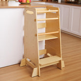 Wiifo kitchen step stool assembled in natural wood for stable toddler use.