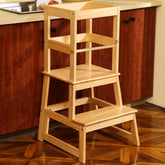 Wiifo kitchen step stool with safety rail elevates kids to counter height.