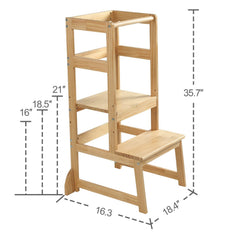Wiifo kitchen step stool wooden construction signals sturdy, durable design