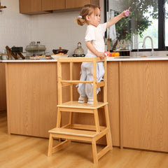 Wiifo solid wood construction with a natural finish offers durable, sturdy support.