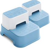 Wiifo toddler step stool blue front view highlights compact design for potty training and independence