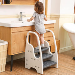 Wiifo toddler stool close-up on non-slip pedals for secure steps