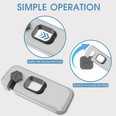 Wilbeva fridge lock installation showing strong adhesive bond and placement
