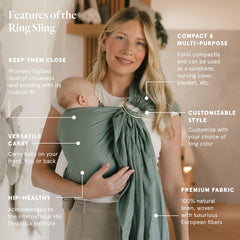 WildBird ring sling hip carry provides ergonomic support for on-the-go parenting.