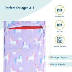 Wildkin nap mat cover sewn-in flap demonstrates secure mat protection during daily use