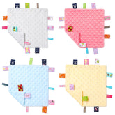 Willbond baby-tags-security-blanket-grey: soft grey blanket with color tags for sensory exploration