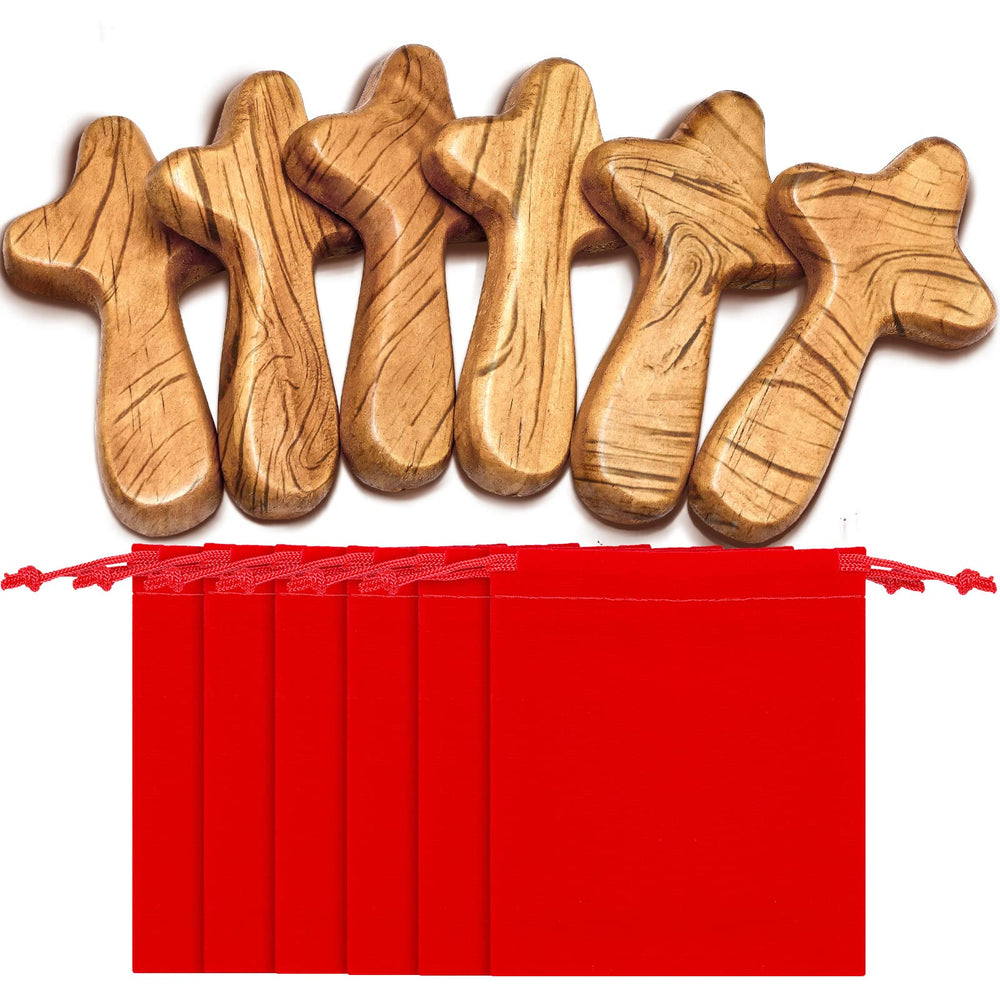 WILLBOND pine cross small handheld 4-1 inches for personal prayer sessions.