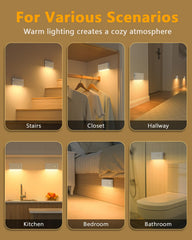 WILLED stair lights indoor magnetic attachment demonstrates tool-free mounting.