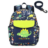 Willikiva backpack green dinosaur front view offers kid-friendly daily adventures.