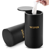 Willinglong bamboo wipes dispenser with magnetic lid on countertop for easy access.