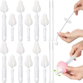 Willinglong bottle sponge brush heads in use for easy, thorough bottle cleaning.