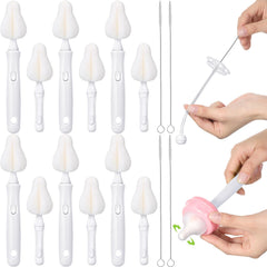 Willinglong bottle sponge brush heads in use for easy, thorough bottle cleaning.