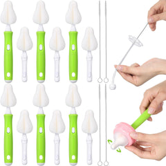 Willinglong bottle sponge brush heads for gentle interior cleaning of baby bottles.