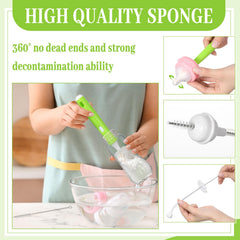 Willinglong straw brush for baby bottles reaches long openings for thorough cleaning.