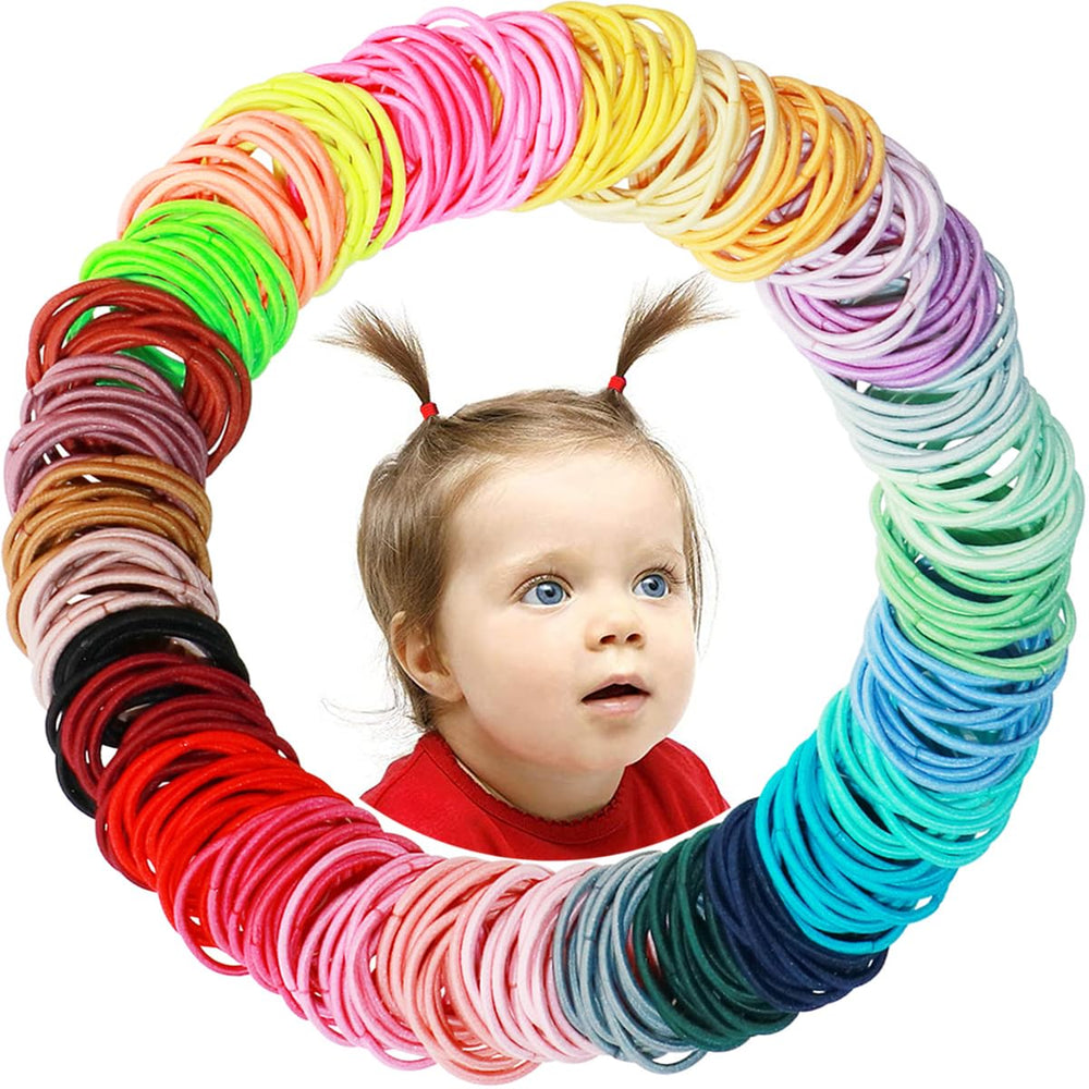WillingTee 400pcs multicolor hair ties bundle for quick, gentle kid ponytails