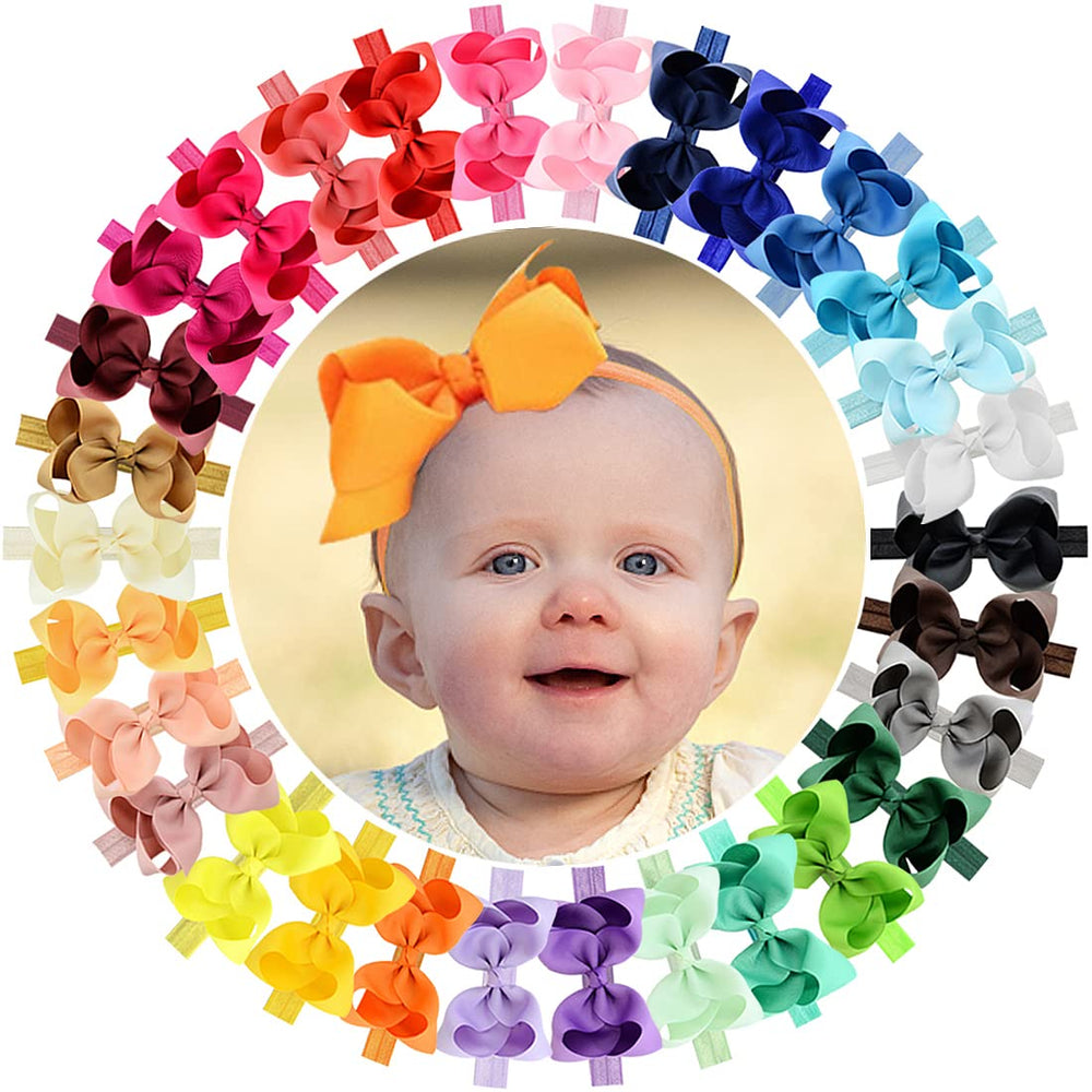 WillingTee baby bows closeup shows rich color and soft grosgrain texture