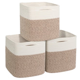 WILLITAT 11x11 cube bin 3-pack neatly fits on standard shelves for clutter-free storage.