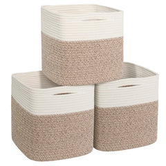 WILLITAT 11x11 cube bin 3-pack neatly fits on standard shelves for clutter-free storage.