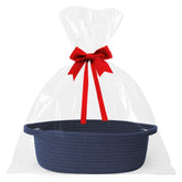Willitat small basket dark blue side view shows gift-ready storage