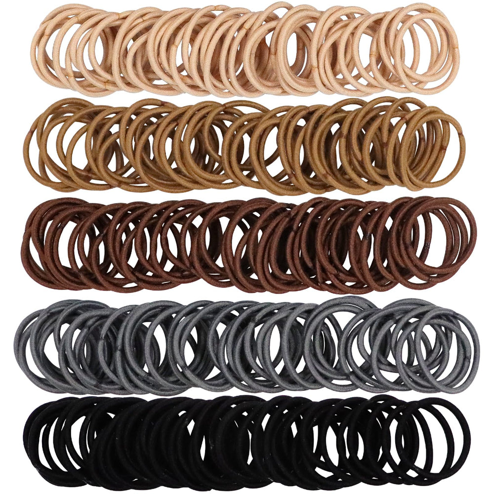 WillingTee small hair ties 200-piece pack in five nude colors for babies