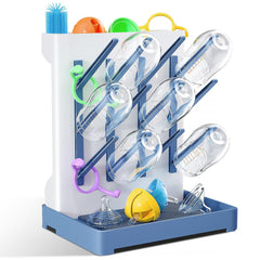 WillMall bottle drying rack top view showing 12 pegs for organized drying.