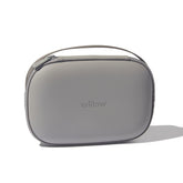 Willow breast pump carrying case grey front view highlights a durable shell for travel