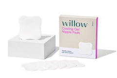 Willow cooling gel nipple pads packaging demonstrates hygienic, ready-to-use relief for sore nipples