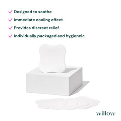 Willow hydrogel nipple pads deliver quick cooling on contact with skin