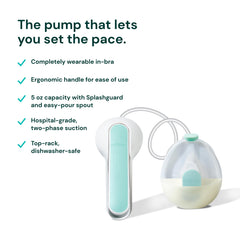 Willow Wave ergonomic handle enabling one-handed control for comfortable pumping