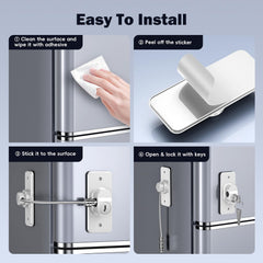 WILNIRY door lock close-up reveals strong adhesive backing.