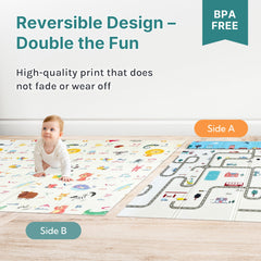 Wiltology playmat waterproof-surface demonstrating easy wipe-clean care after spills