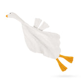 Wimist Goose Lovey closeup shows plush muslin for gentle baby touch and comfort.