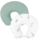 Wimist Leaf-A nursing pillow cover two-pack in breathable cotton muslin for feeding comfort.
